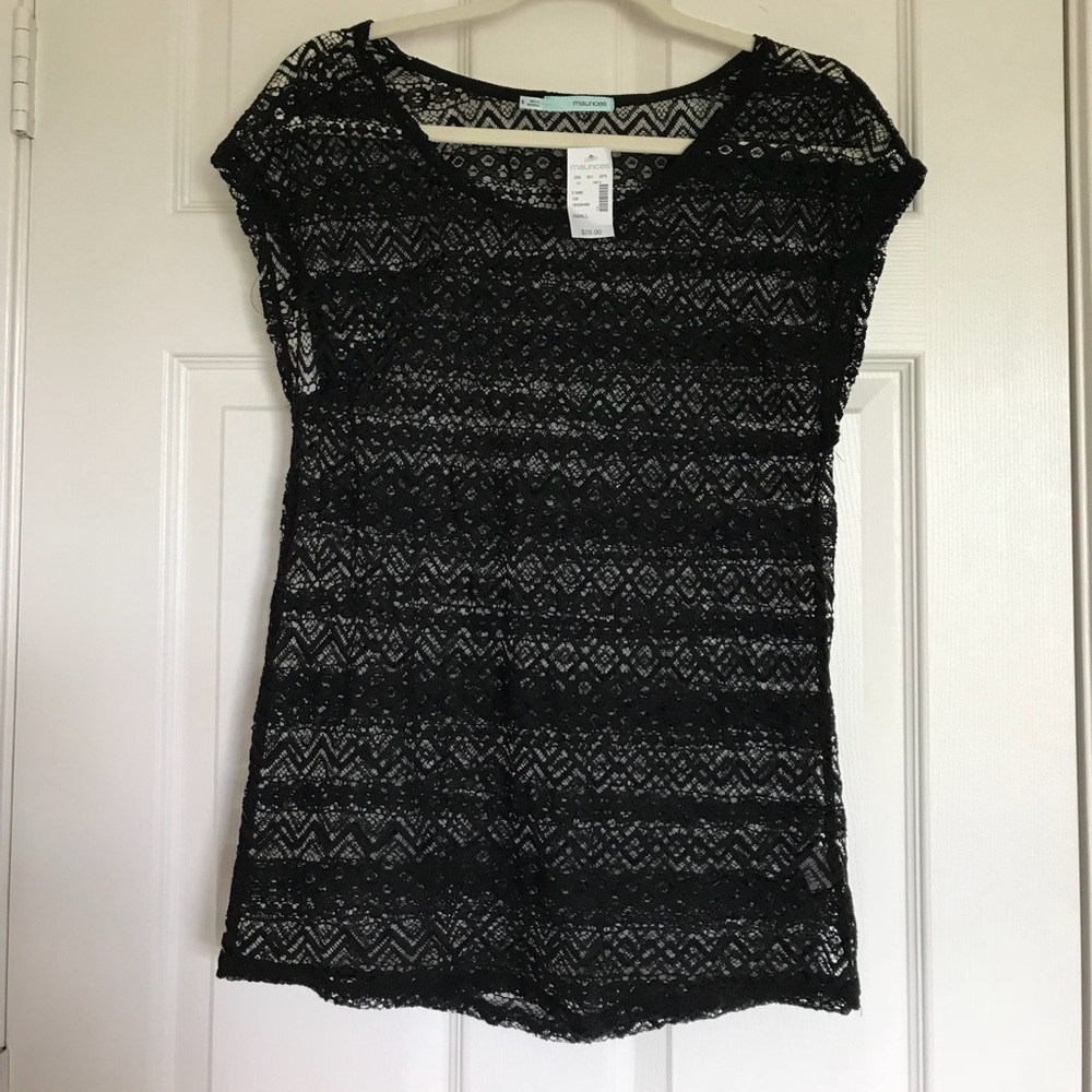 Maurice’s Black Lace Top NWT